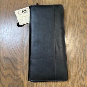 Dalton Black 100% Leather wallet / Clutch Urbano Jacket Zip preppy like tumi b36